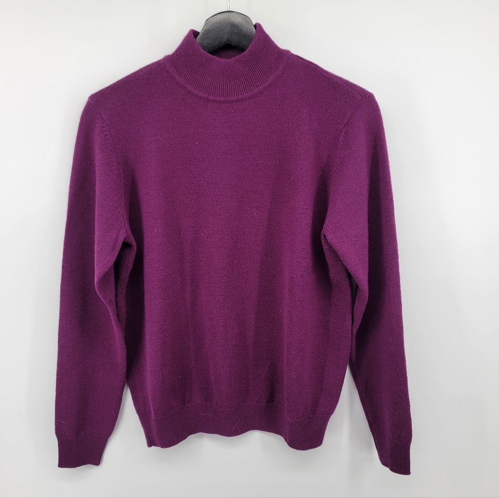 Charter Club Wool Purple Turtleneck Sweater Size Small
